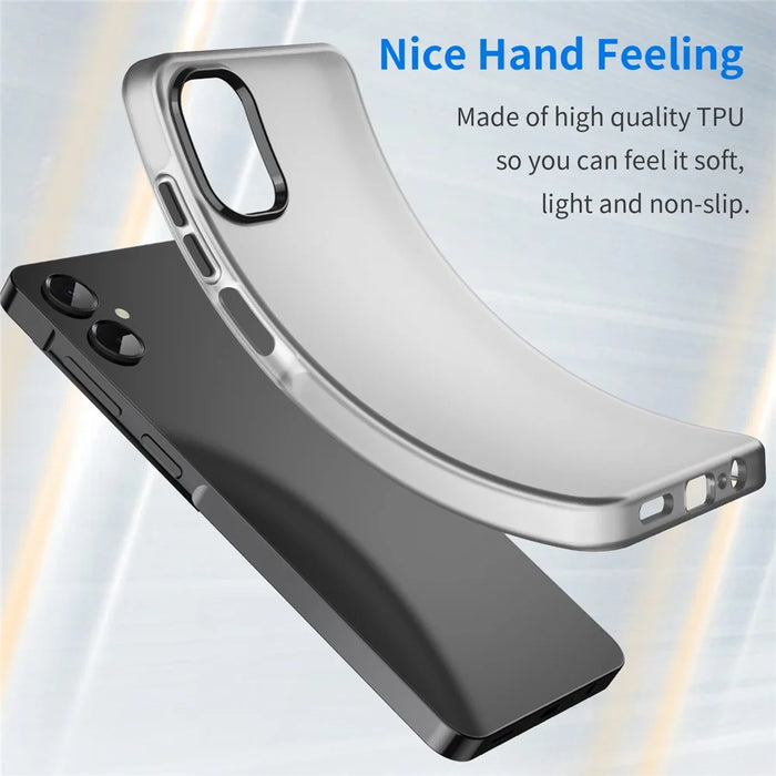 For Samsung Galaxy A06 5G Case TPU + PC Phone Back Cover Matte Translucent Design - Black - 2