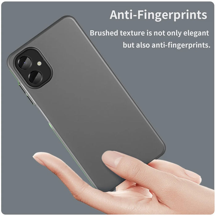 For Samsung Galaxy A06 5G Case TPU + PC Phone Back Cover Matte Translucent Design - Black - 3
