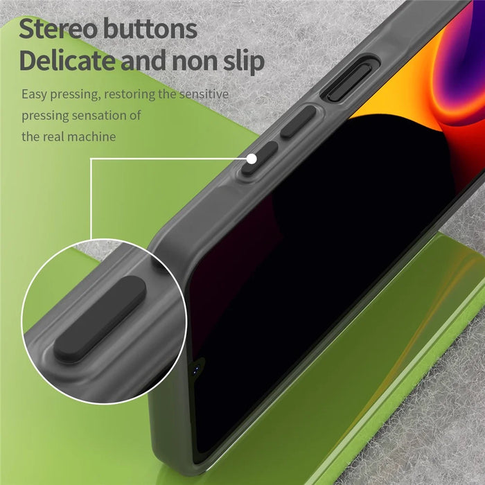 For Samsung Galaxy A06 5G Case TPU + PC Phone Back Cover Matte Translucent Design - Black - 7