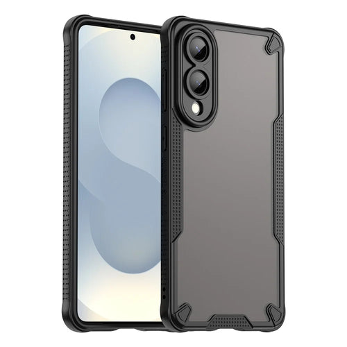For Samsung Galaxy S25 Edge Case Hybrid Frosted Phone Back Cover - Black - 1