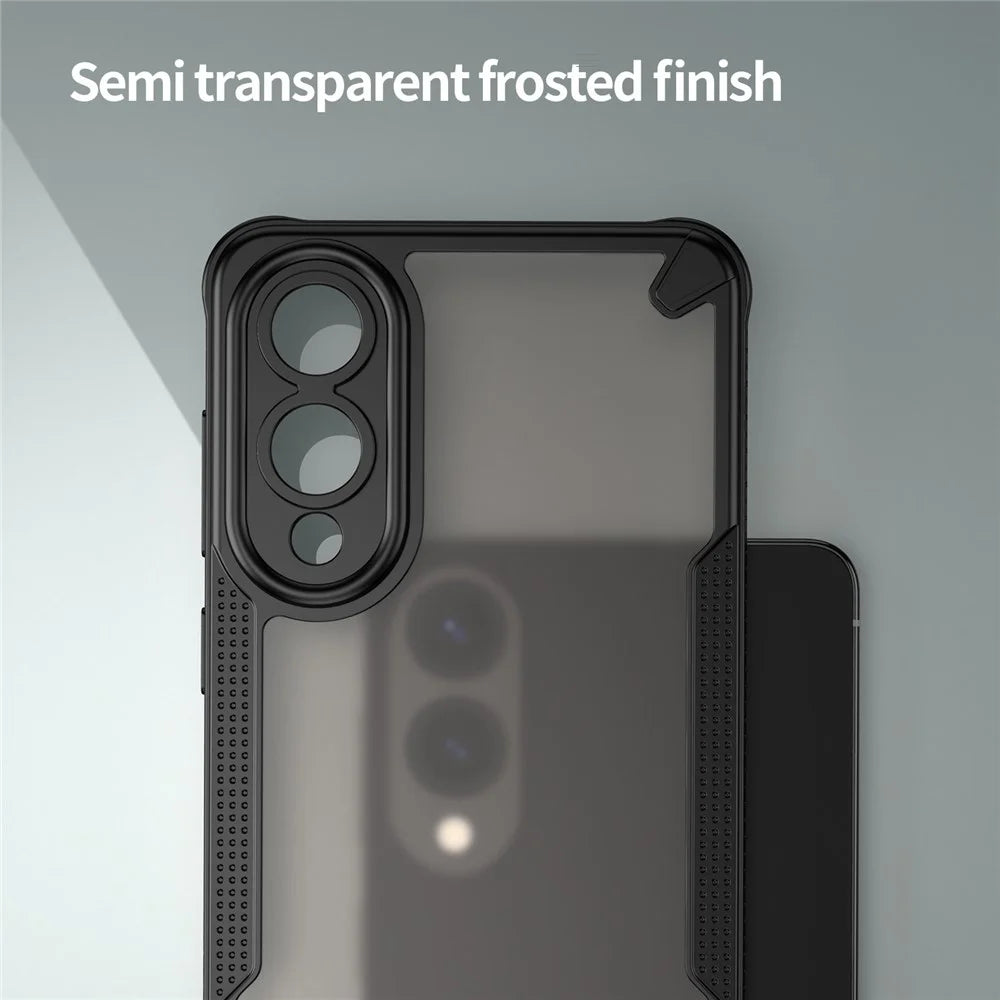 For Samsung Galaxy S25 Edge Case Hybrid Frosted Phone Back Cover - Black - 4