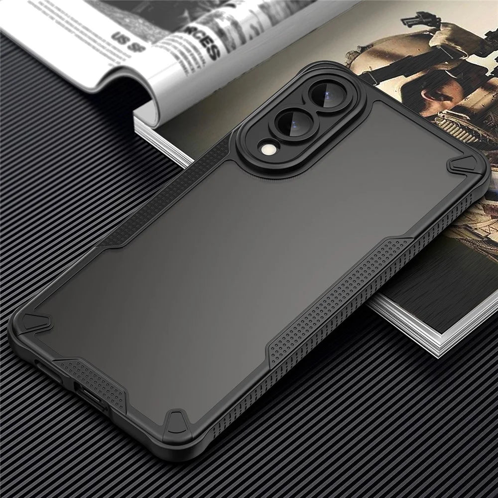 For Samsung Galaxy S25 Edge Case Hybrid Frosted Phone Back Cover - Black - 6