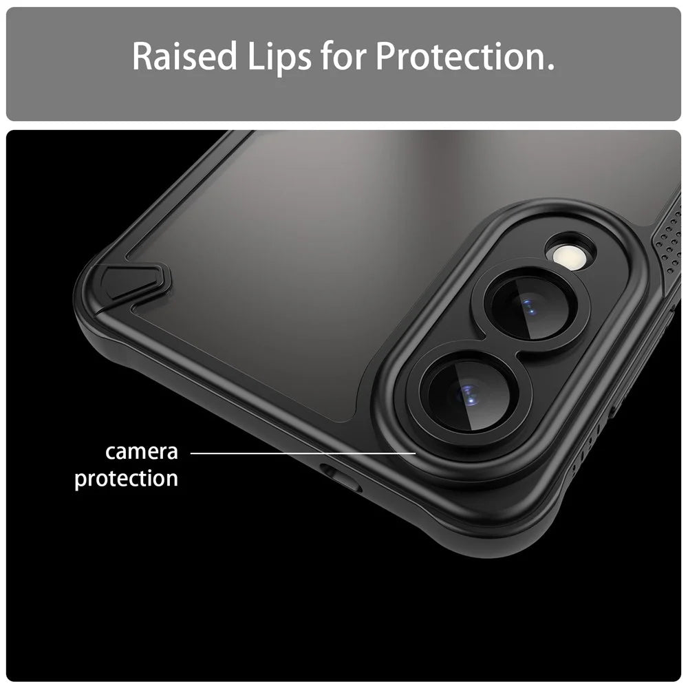 For Samsung Galaxy S25 Edge Case Hybrid Frosted Phone Back Cover - Black - 7