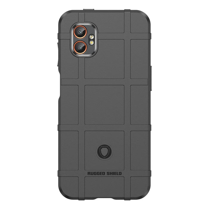 For Samsung Galaxy XCover7 Pro Case Grid Design Soft TPU Scratch-Proof Phone Cover - Black - 1