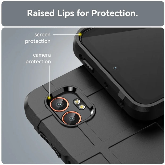 For Samsung Galaxy XCover7 Pro Case Grid Design Soft TPU Scratch-Proof Phone Cover - Black - 5