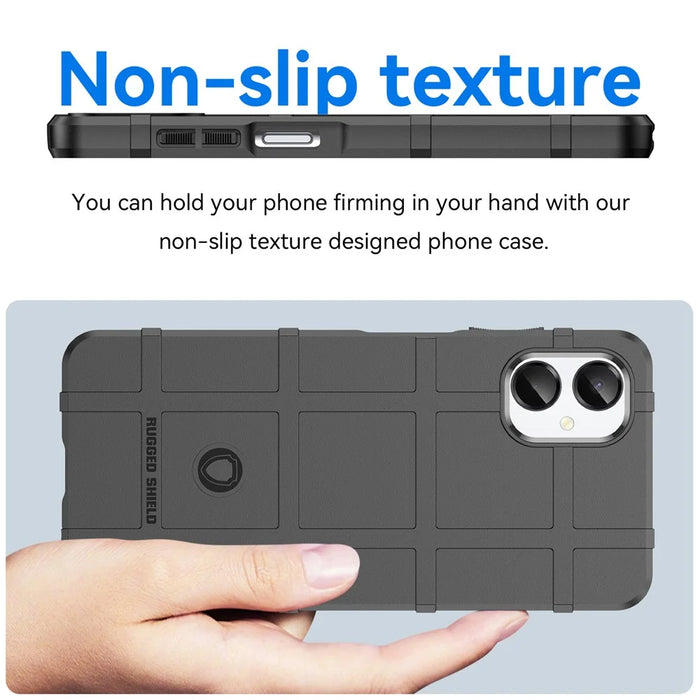 For Samsung Galaxy A06 5G Case Grid Design Soft TPU Scratch-Proof Phone Cover - Black - 3