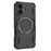 For iPhone 16 Plus Magnetic Case Butterfly Armor Hollow Heat Dissipation PC + TPU Phone Cover - Black - 2