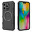For iPhone 16 Pro Magnetic Case Butterfly Armor Hollow Heat Dissipation PC + TPU Phone Cover - Black - 1