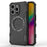 For iPhone 16 Pro Magnetic Case Butterfly Armor Hollow Heat Dissipation PC + TPU Phone Cover - Black - 3