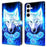 For Samsung Galaxy S25 Leather Case Pattern Printing Wallet Stand Flip Phone Cover - White Wolf - 1
