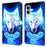 For iPhone 16 Leather Case Pattern Printing Wallet Stand Flip Phone Cover - White Wolf - 1