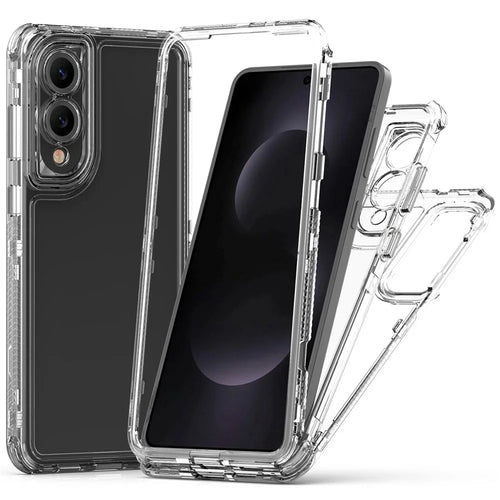 For Samsung Galaxy S25 Edge Case 3 in 1 Detachable Anti Drop Clear PC + TPU Phone Back Cover - 1