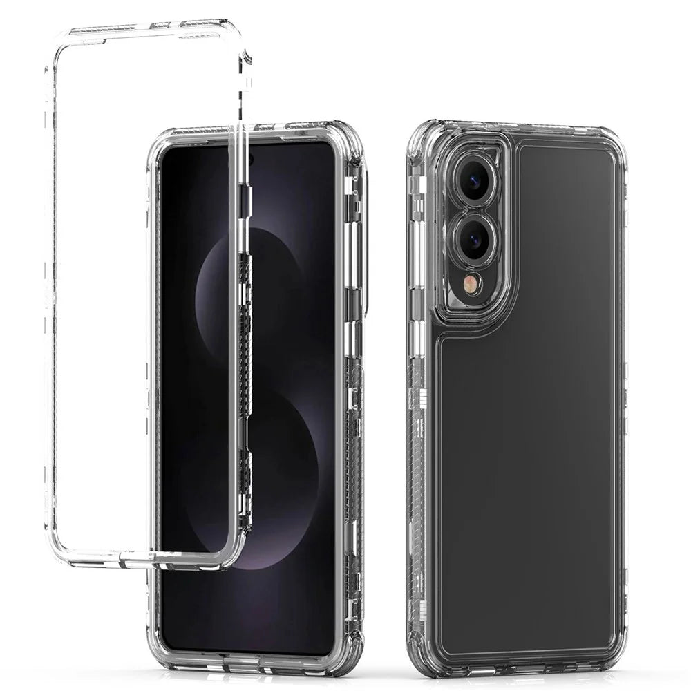 For Samsung Galaxy S25 Edge Case 3 in 1 Detachable Anti Drop Clear PC + TPU Phone Back Cover - 2
