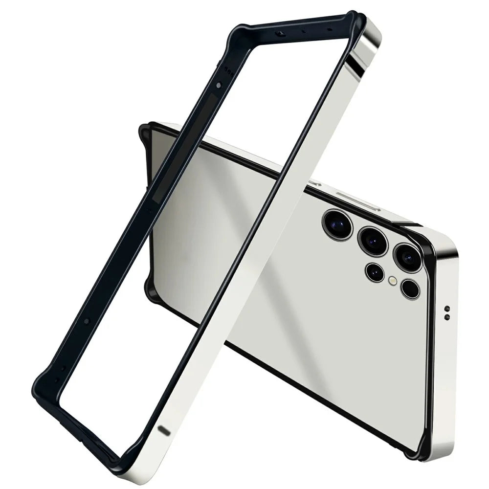 For Samsung Galaxy S25 Ultra Bumper Case TPU + Metal Frame Heat Dissipation Cover - Silver - 1