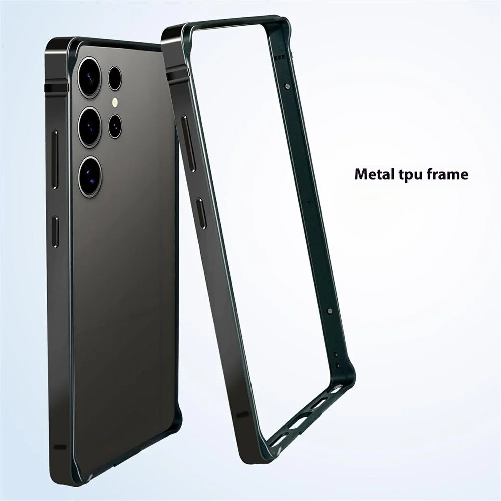 For Samsung Galaxy S25 Ultra Bumper Case TPU + Metal Frame Heat Dissipation Cover - Silver - 2