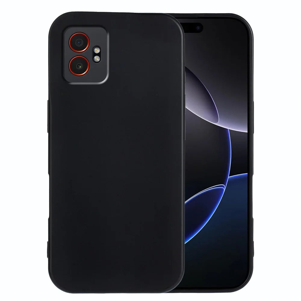 For Samsung Galaxy XCover7 Pro TPU Case Soft Matte Anti-fingerprint Phone Back Cover - Black - 1