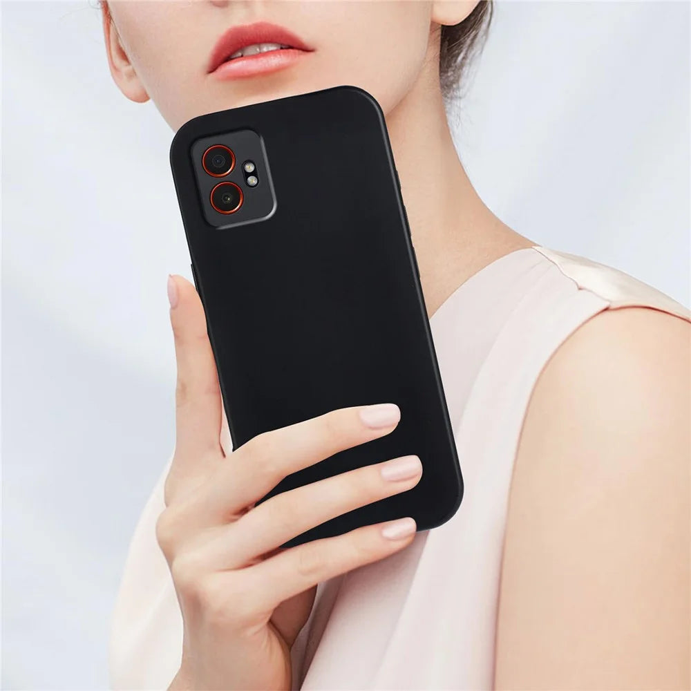 For Samsung Galaxy XCover7 Pro TPU Case Soft Matte Anti-fingerprint Phone Back Cover - Black - 7