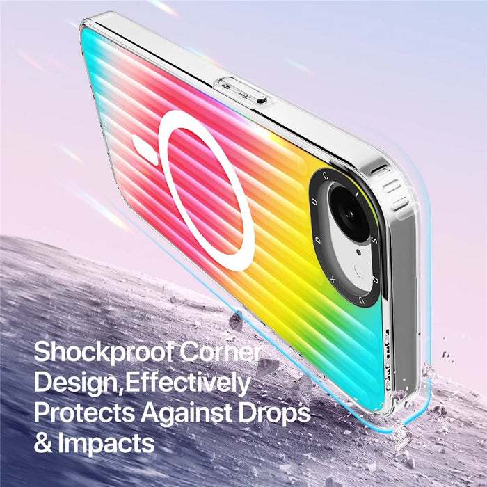 DUX DUCIS For iPhone 17e / 16e Case  Zest Series Compatible with MagSafe Gradient TPU + PET Phone Cover - Gradient Rainbow - 6