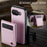 JEEHOOD For Google Pixel 9a Leather Back Cover Magnetic Case  J06 Phone Case with Card Bag RFID Blocking - Pink - 4