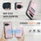 JEEHOOD For Google Pixel 9a Leather Back Cover Magnetic Case  J06 Phone Case with Card Bag RFID Blocking - Pink - 5