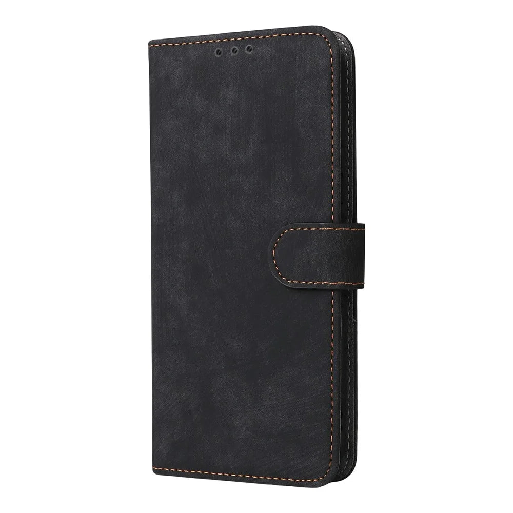 For itel Power 70 4G Case Wallet RFID Blocking PU Leather Cover Stand with Strap - Black - 7