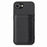 For iPhone 17e / 16e Case RFID Blocking Carbon Fiber Leather Phone Back Cover with Card Holder - Black - 1
