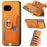 For Google Pixel 9a Case Ring Kickstand Leather + TPU + PC Phone Cover Detachable Card Holder - Orange - 1