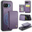 JEEHOOD For Google Pixel 9a Case  J05 Leather Mobile Cover with Detachable Magnetic Card Bag - Purple - 1