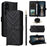 For Sony Xperia 1 VII Wallet Case with Shoulder  /  Wrist Strap Leather Phone Cover Stand - Black - 1
