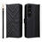 For Sony Xperia 1 VII Wallet Case with Shoulder  /  Wrist Strap Leather Phone Cover Stand - Black - 7