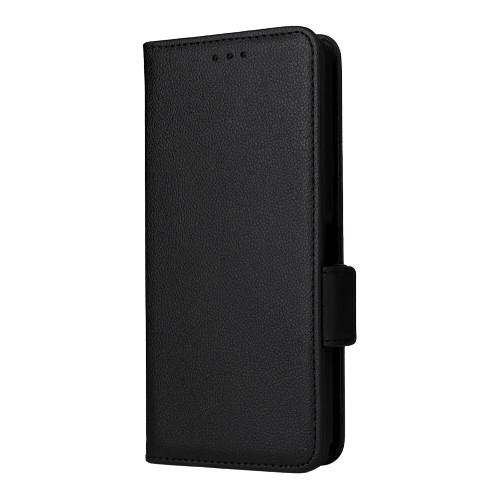 For Sony Xperia 1 VII Case with Wrist Strap Litchi Texture PU Leather Wallet Phone Cover - Black - 7