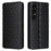 For Sony Xperia 1 VII Case Wallet Rhombus Imprinted Leather Phone Cover - Black - 1