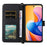 For TCL 60R 5G  /  60 5G Wallet Case with Shoulder  /  Wrist Strap Leather Phone Cover Stand - Black - 2