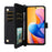 For TCL 60R 5G  /  60 5G Wallet Case with Shoulder  /  Wrist Strap Leather Phone Cover Stand - Black - 6