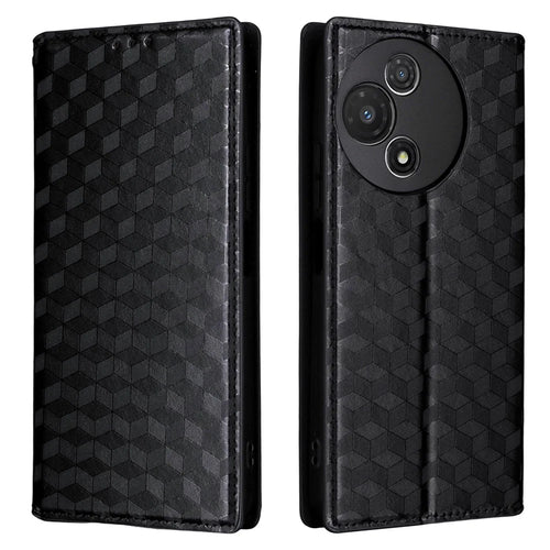For TCL 60R 5G  /  60 5G Case Wallet Rhombus Imprinted Leather Phone Cover - Black - 1