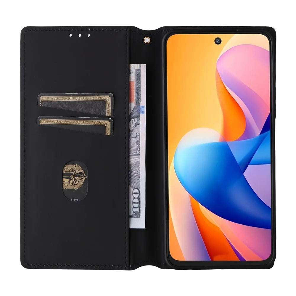 For TCL 60R 5G  /  60 5G Case Wallet Rhombus Imprinted Leather Phone Cover - Black - 2