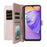 For Ulefone Note 21 Wallet Case with Shoulder  /  Wrist Strap Leather Phone Cover Stand - Pink - 6