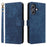 For Ulefone Note 21 Case Wallet RFID Blocking PU Leather Cover Stand with Strap - Blue - 1