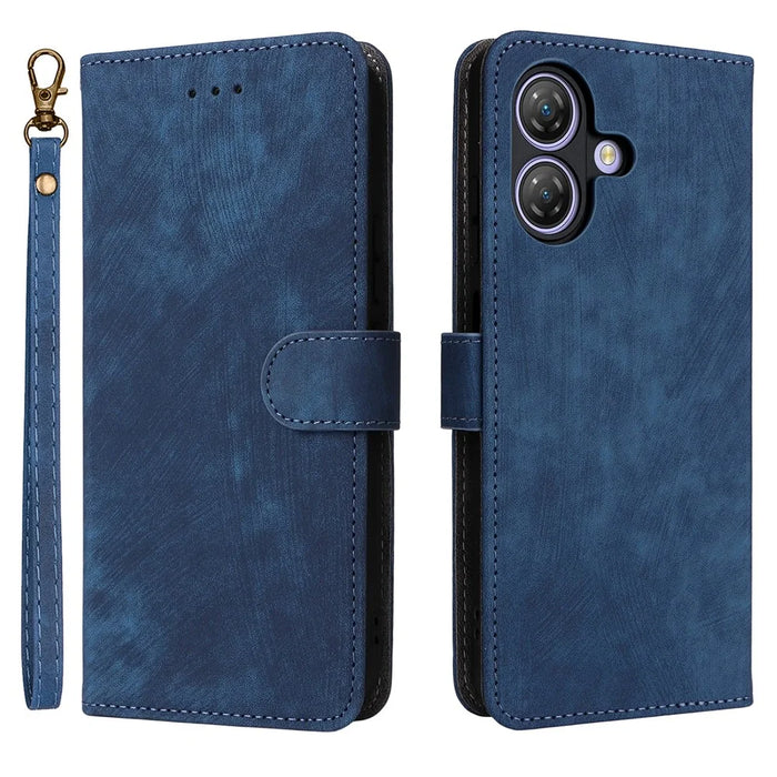 For Ulefone Note 21 Case Wallet RFID Blocking PU Leather Cover Stand with Strap - Blue - 1