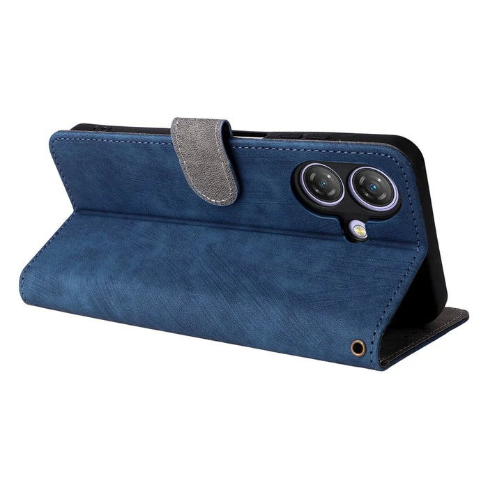 For Ulefone Note 21 Case Wallet RFID Blocking PU Leather Cover Stand with Strap - Blue - 4