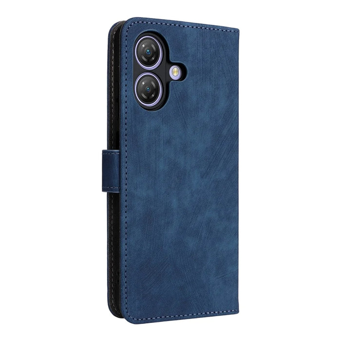 For Ulefone Note 21 Case Wallet RFID Blocking PU Leather Cover Stand with Strap - Blue - 7