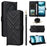 Stand Wallet Case with Shoulder  /  Wrist Strap For Umidigi G100A  /  G100 5G  /  G100 Leather Phone Cover - Black - 1