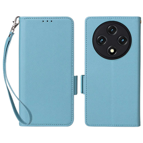 PU Leather Case with Wrist Strap For Umidigi G100A  /  G100 5G  /  G100 Litchi Texture Wallet Phone Cover - Baby Blue - 1