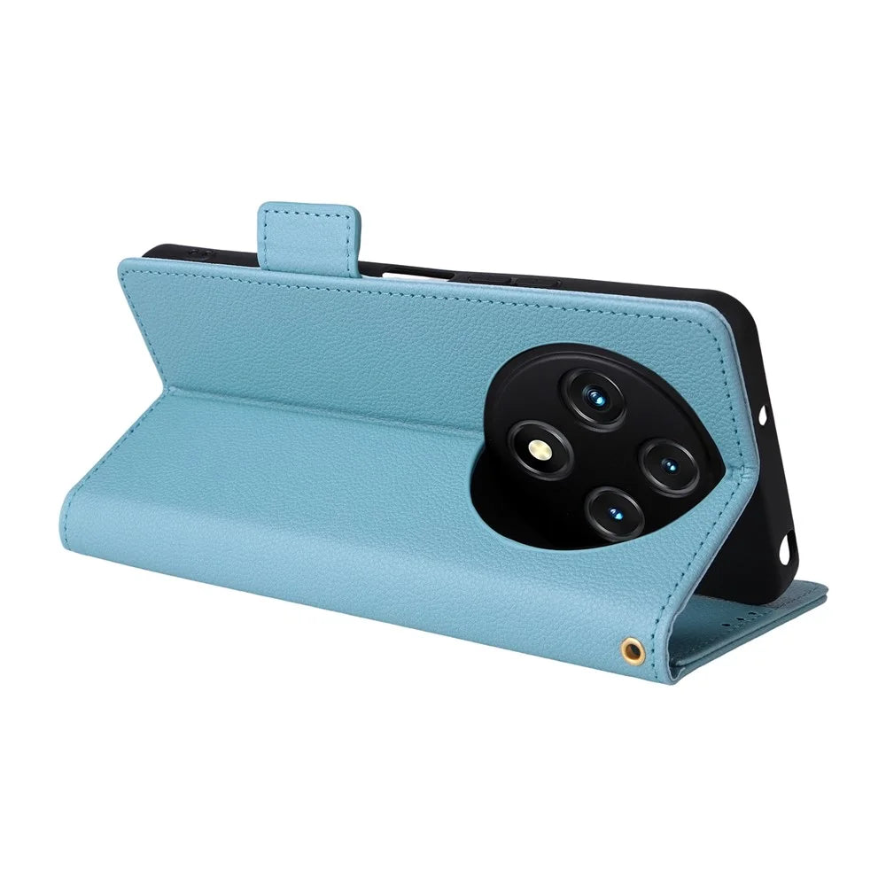 PU Leather Case with Wrist Strap For Umidigi G100A  /  G100 5G  /  G100 Litchi Texture Wallet Phone Cover - Baby Blue - 3