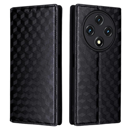 Leather Case For Umidigi G100A  /  G100 5G  /  G100 Wallet Rhombus Imprinted Phone Cover - Black - 1