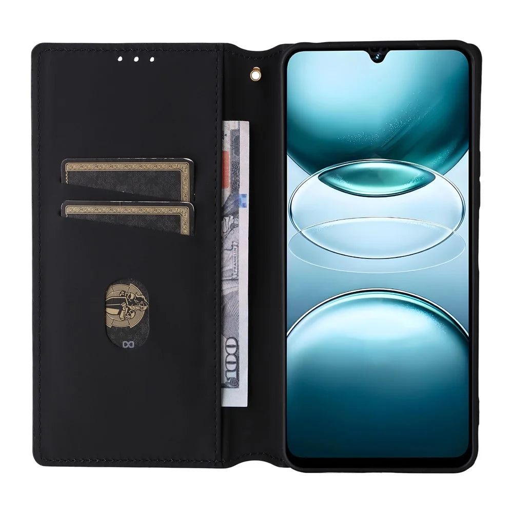 Leather Case For Umidigi G100A  /  G100 5G  /  G100 Wallet Rhombus Imprinted Phone Cover - Black - 2