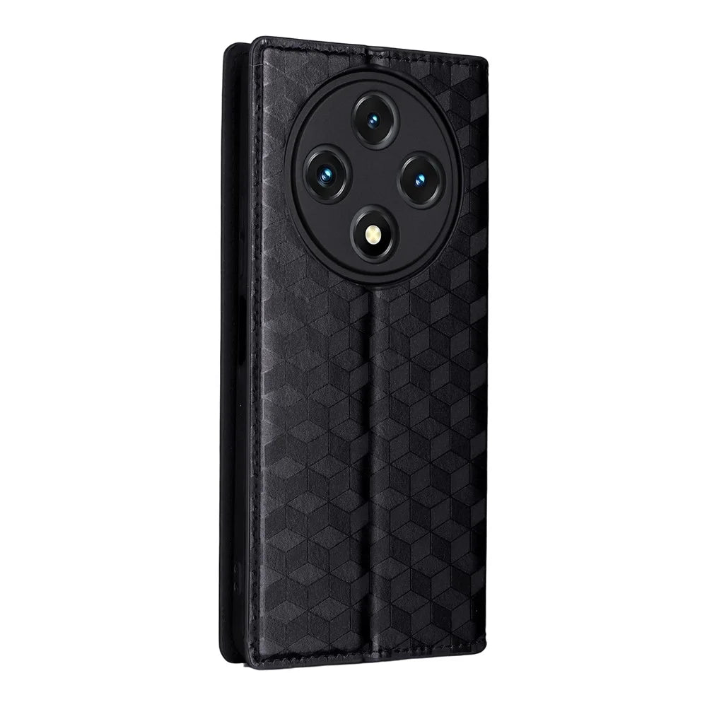 Leather Case For Umidigi G100A  /  G100 5G  /  G100 Wallet Rhombus Imprinted Phone Cover - Black - 6