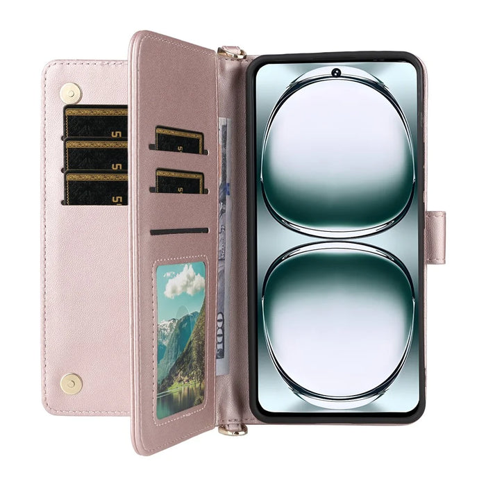 Stand Wallet Case with Shoulder  /  Wrist Strap For Umidigi Note 100A  /  Note 100 5G  /  Note 100 Leather Phone Cover - Pink - 6