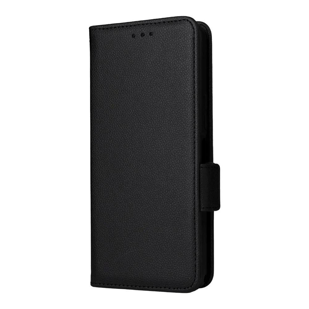 PU Leather Case with Wrist Strap For Umidigi Note 100A  /  Note 100 5G  /  Note 100 Litchi Texture Wallet Phone Cover - Black - 7