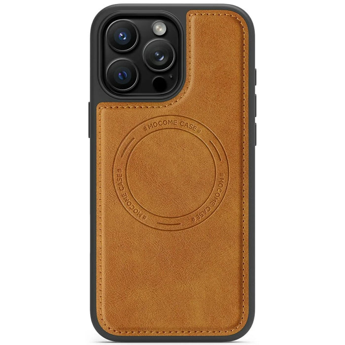 For iPhone 16 Pro Case Compatible with MagSafe Leather Back Phone Cover - Brown - 2